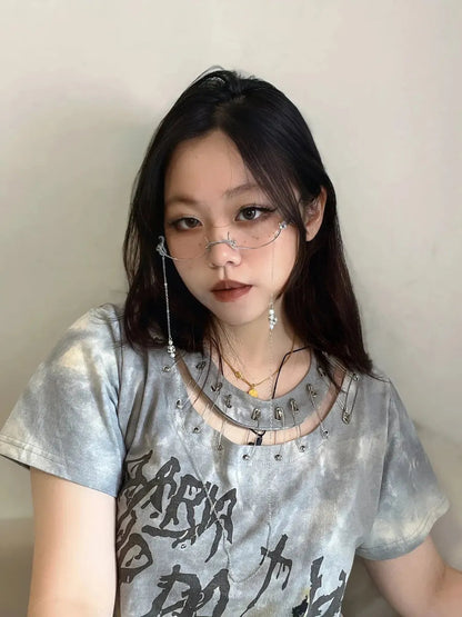 'Chandelier' Anime Girl Half Frame Glasses AlielNosirrah