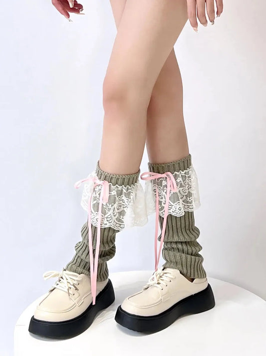 'Swan Lake' Ballet Core Ruffle Bow-tie Leg Warmers AlielNosirrah