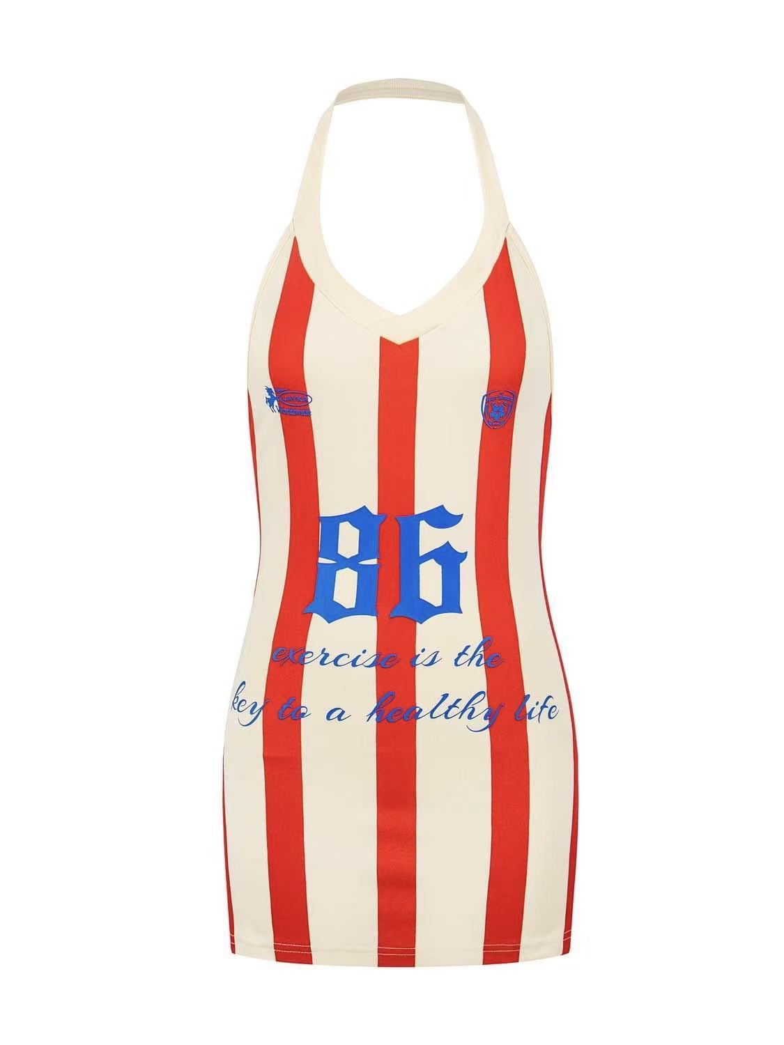 'Color Block' Streetwear Contrast Stripe Mini Dress