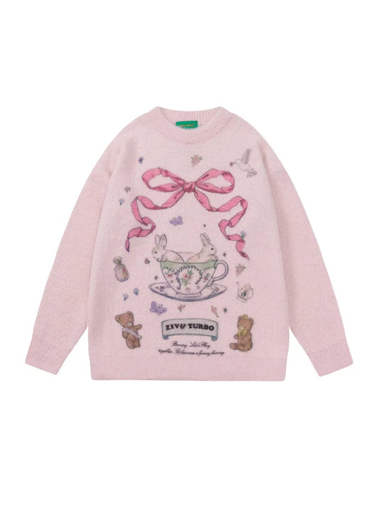 'Teacup' Coquette Ribbon Rabbit Sweater AlielNosirrah