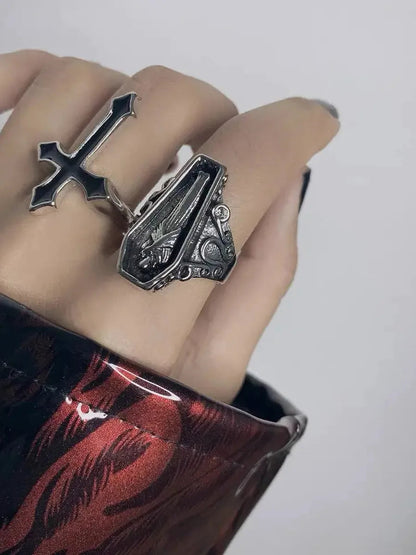 'Prayers' Dark Coffin Goth Rings AlielNosirrah