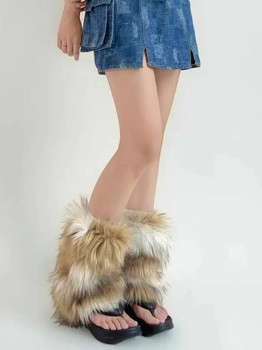 'Beasts' Aliyah Core Fluffy Vegan Faux Fur Leg Warmers AlielNosirrah