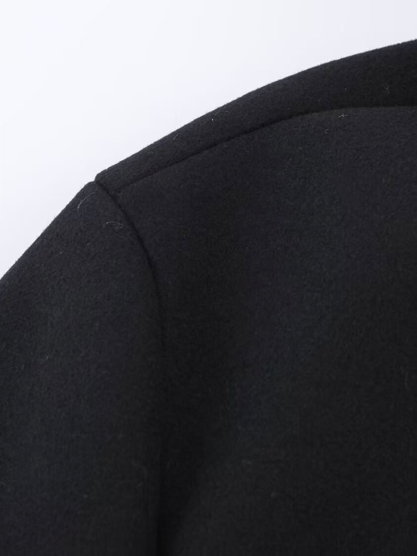 'Prep Offset' College Style  Cropped Asymmetric Button Coat