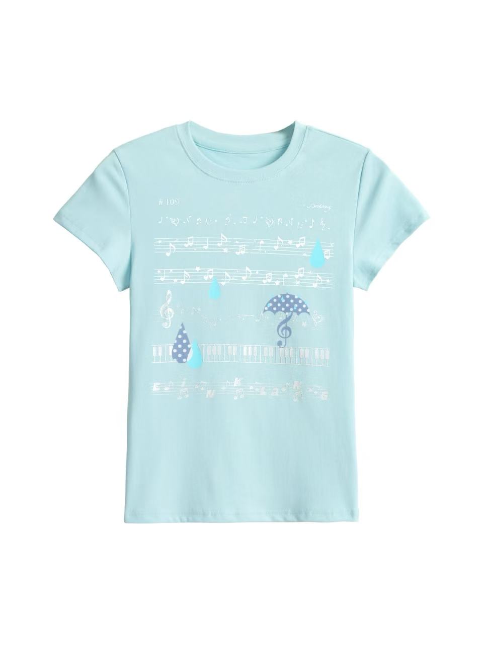 'Tune Dream' Cute Music Note Print Short Sleeve T-Shirt (Copy) AlielNosirrah