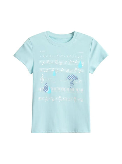 'Tune Dream' Cute Music Note Print Short Sleeve T-Shirt (Copy) AlielNosirrah