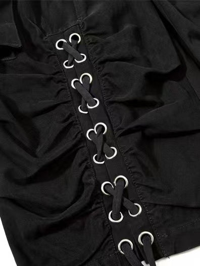 'Hype Tie' High Street Strap Design Wide Leg Cargo Capri Pants