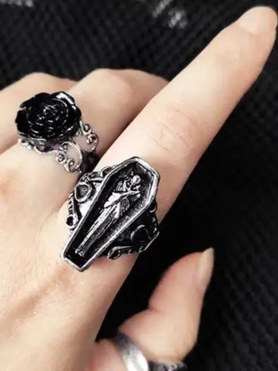 'Prayers' Dark Coffin Goth Rings AlielNosirrah