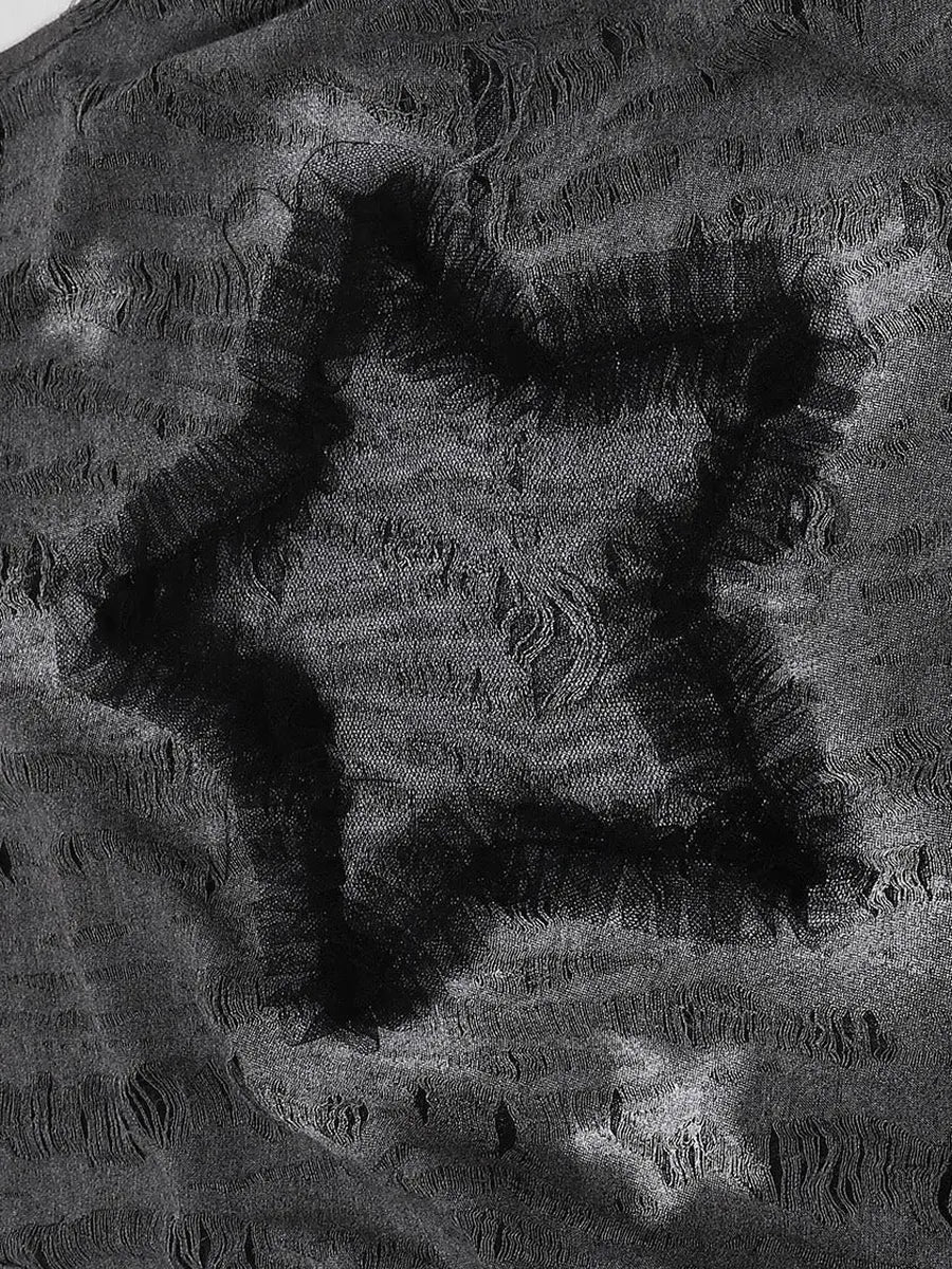 'Star Ash' Unisex Grunge Drawstring Ripped Gray Tank Top AlielNosirrah