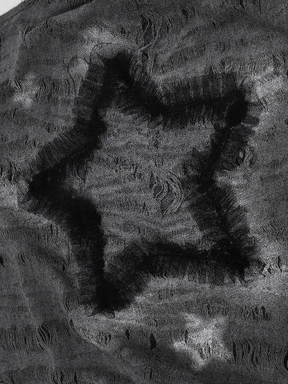 'Star Ash' Unisex Grunge Drawstring Ripped Gray Tank Top AlielNosirrah