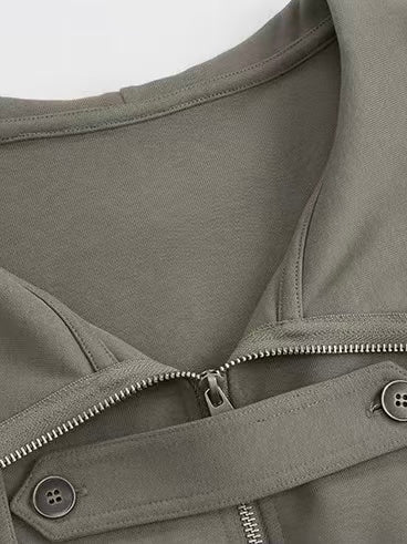 'Dark Crest' Shawl Hoodie Cuff Side Zipper Design
