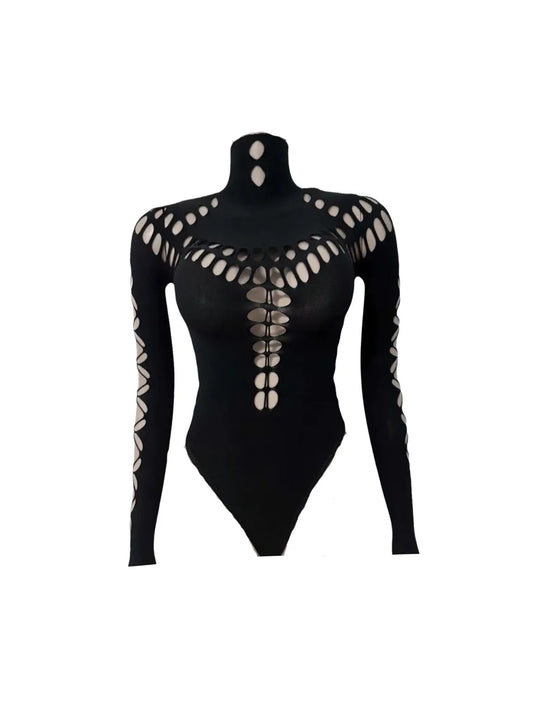 'Headlock' Y3k Technical Long Sleeves Cutout Top AlielNosirrah