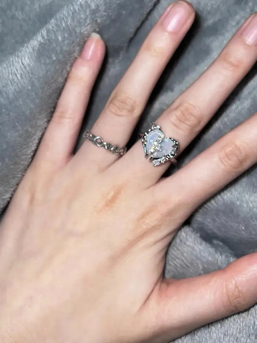 'Mermaid' Clear Heart Shape Rings AlielNosirrah