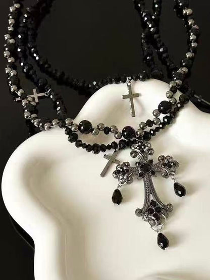 obsidian-cathedral-gothic-layered-cross-beaded-necklace-7