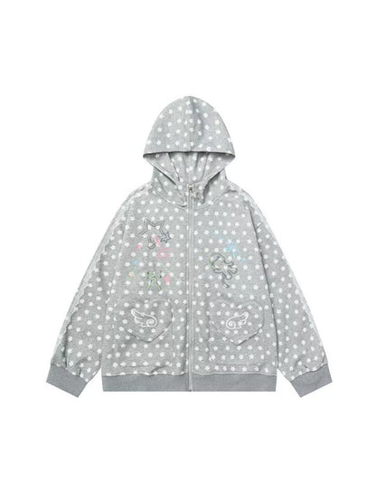 'Kitty Star' Allover Cat Star Pattern Hoodie AlielNosirrah