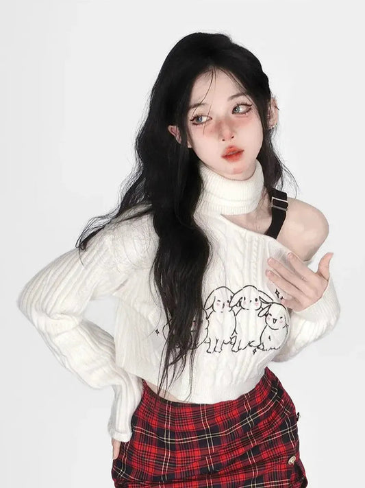 'Rabbit Trap' One-Shoulder Knitted Sweater AlielNosirrah