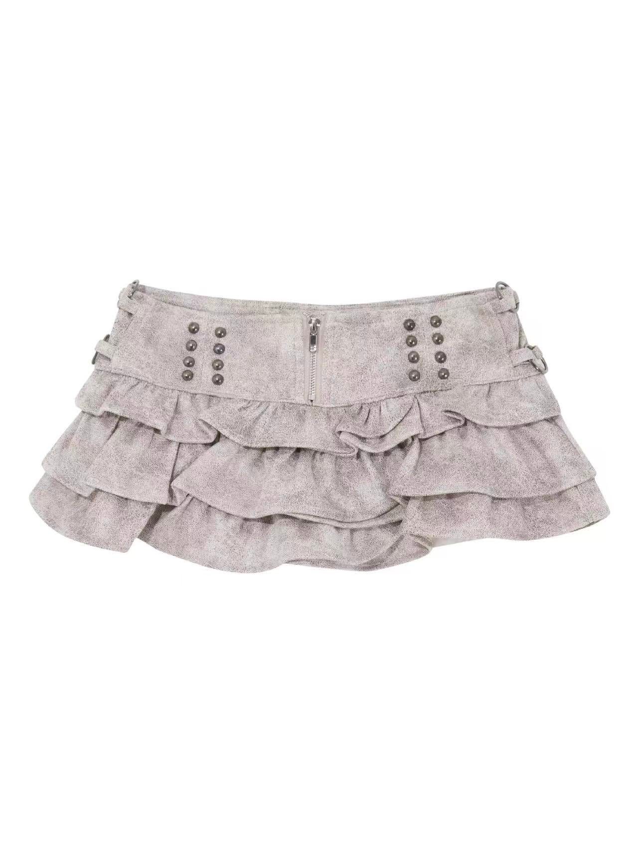 'Eclipse' PU Leather Pleated A-Line Skirt AlielNosirrah