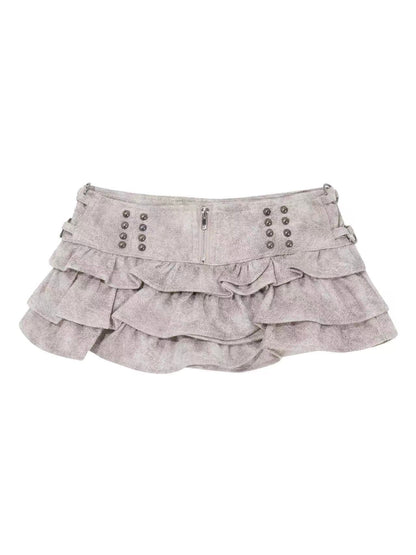 'Eclipse' PU Leather Pleated A-Line Skirt AlielNosirrah