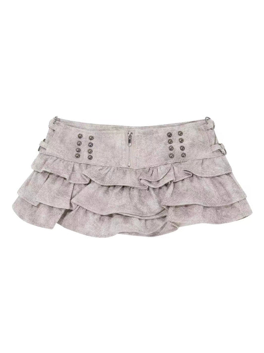 'Eclipse' PU Leather Pleated A-Line Skirt AlielNosirrah