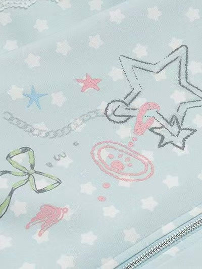 'Kitty Star' Allover Cat Star Pattern Hoodie AlielNosirrah