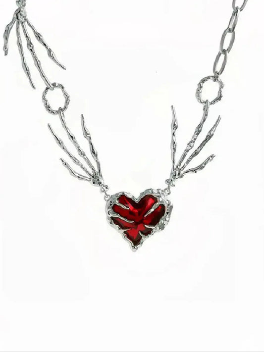 'Dragon Blood' Goth Punk  Red Stone Necklace AlielNosirrah