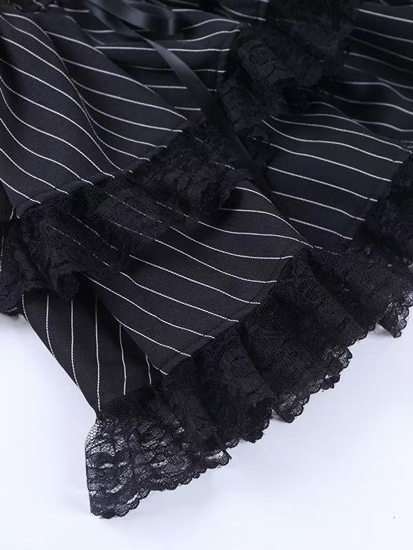 'Dark Ballet' Gothic Striped Ruffle Dress (Copy) AlielNosirrah