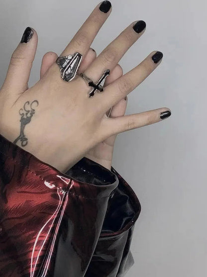 'Prayers' Dark Coffin Goth Rings AlielNosirrah