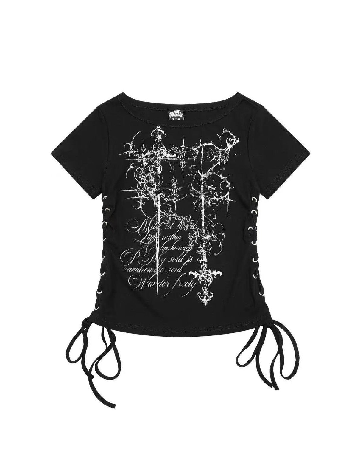 'AltTag' Light Alt Style Graffiti Tie Strap Short Sleeve T-Shirt