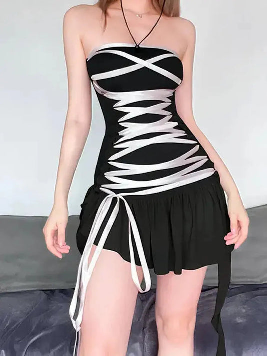 'Knite in Dress' Punk Ruffle Lace Dress AlielNosirrah