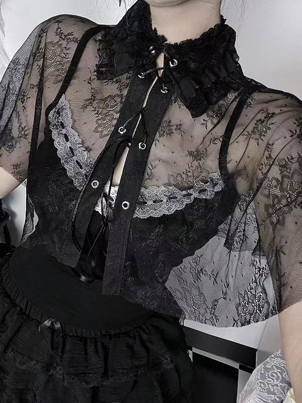'Gloom Cloak' Dark Gothic Lace Cape Cami Set (Copy) AlielNosirrah