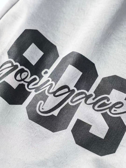 'Blockline' Contrast Panel Letter Graphic Baggy Pants