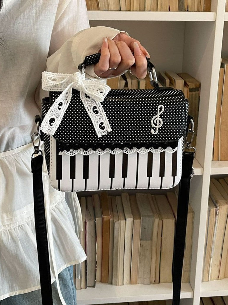 'Melody Keys' Kawaii Piano Top-Handle Crossbody Bag AlielNosirrah