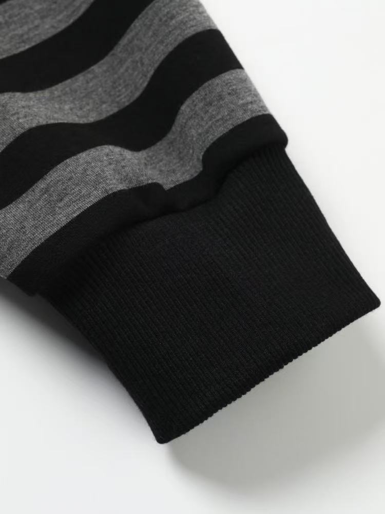 'RiotVibe' Rebellious Streetwear Striped Hoodie