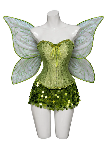 'Golden Fairies' Corset Sequins Skirt 3 Pcs Faries Set