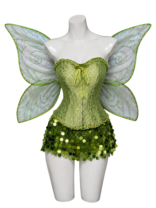 'Golden Fairies' Corset Sequins Skirt 3 Pcs Faries Set