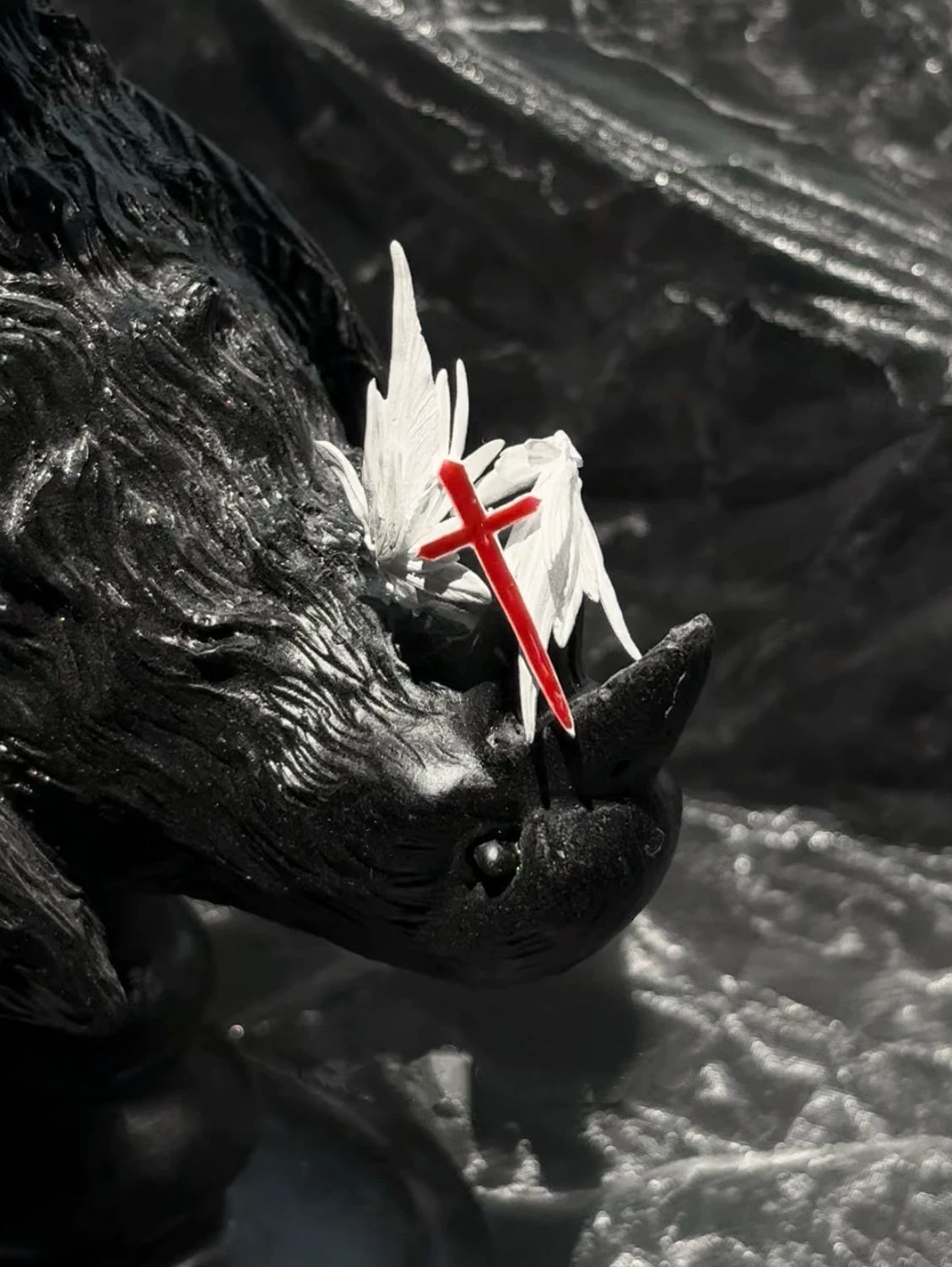 'Freedom Wings' Hand‑Painted Cross Wing Alloy Ring