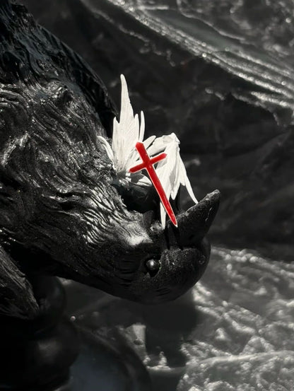 'Freedom Wings' Hand‑Painted Cross Wing Alloy Ring