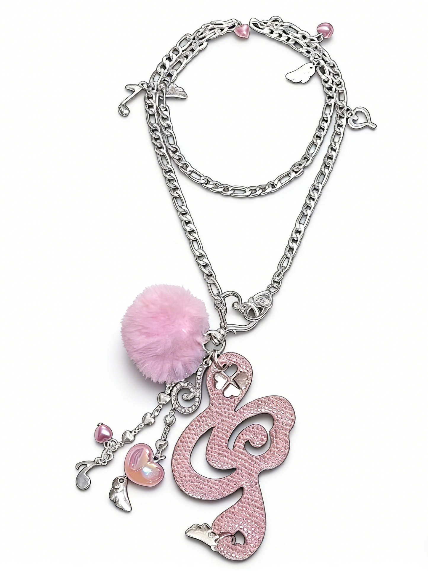 'Melody of Hearts' Y2K Angel Music Note Wing Necklace AlielNosirrah