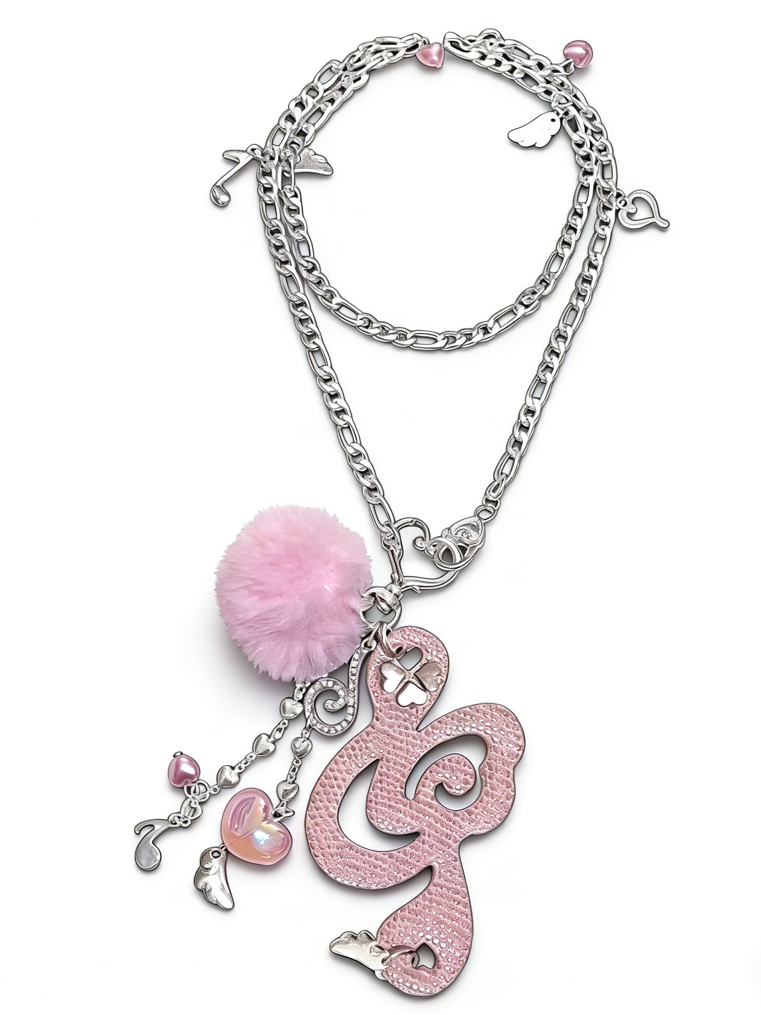 'Melody of Hearts' Y2K Angel Music Note Wing Necklace AlielNosirrah