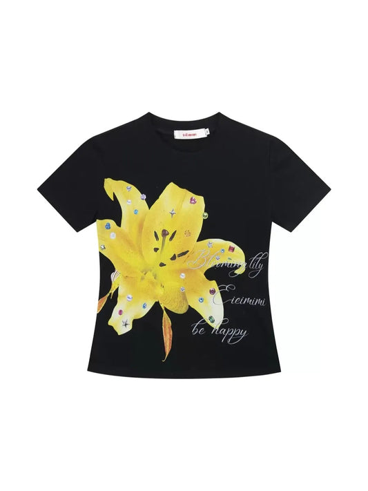 'Lily' Y2k Summer Beach Core Floral Gem Cotton Shirts AlielNosirrah
