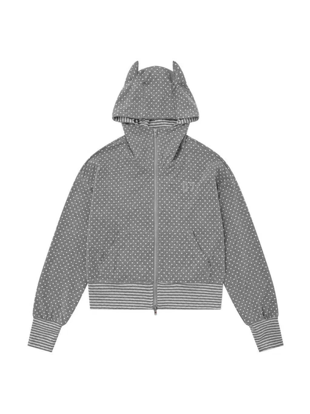 'Dotty Devil' Polka Dot Devil-Horn Hoodie Set AlielNosirrah