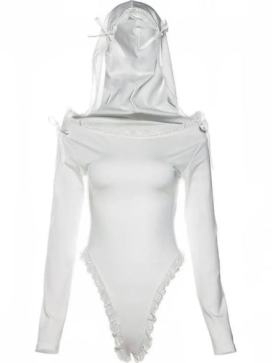 'Holy Angel' Coquette Ribbon Hooded Shirts AlielNosirrah