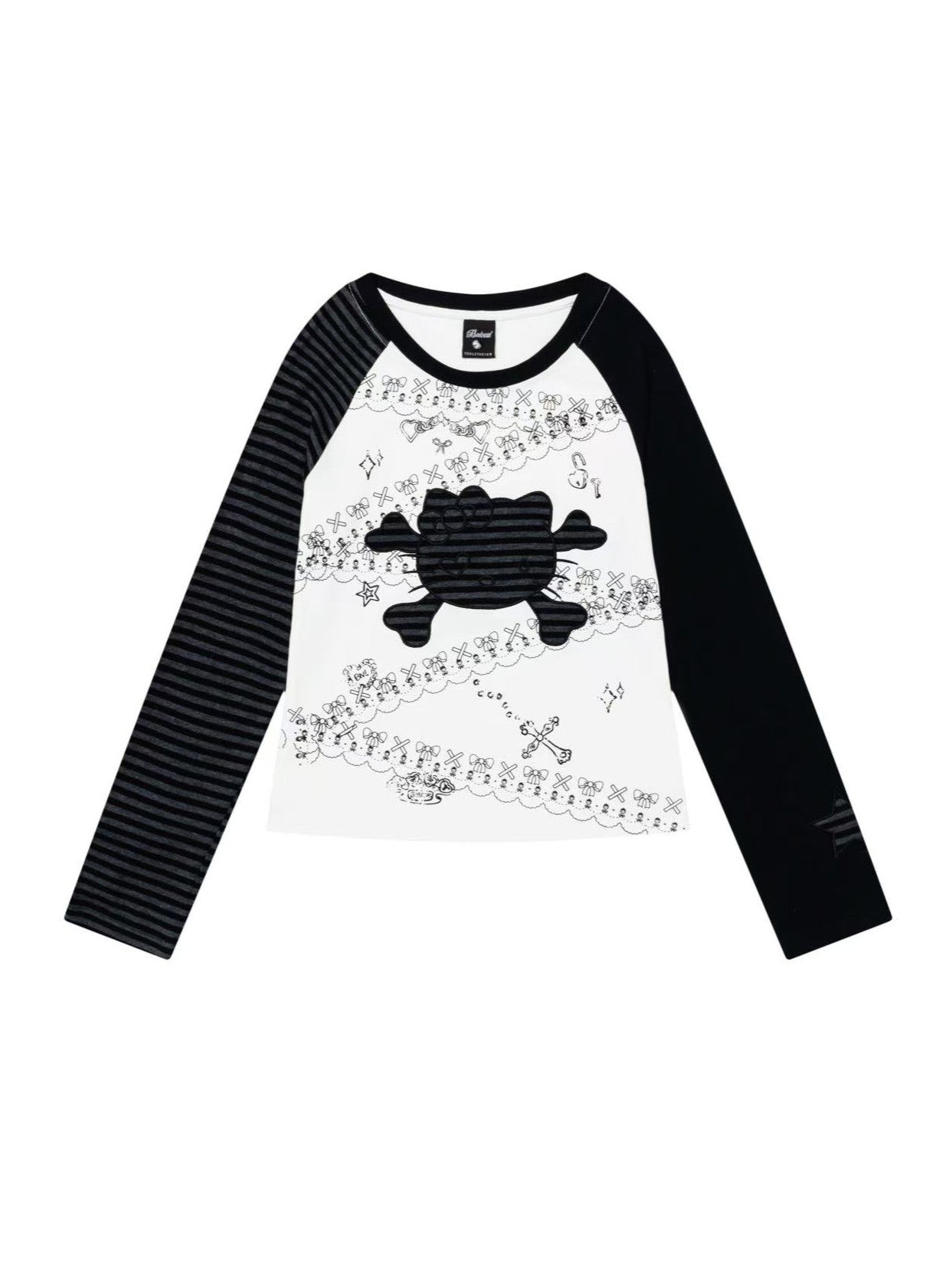 'Hidden Kitty' Kitty Striped Slim Fitted Long Sleeve Top (Copy) AlielNosirrah