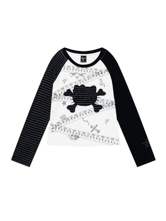 'Hidden Kitty' Kitty Striped Slim Fitted Long Sleeve Top (Copy) AlielNosirrah