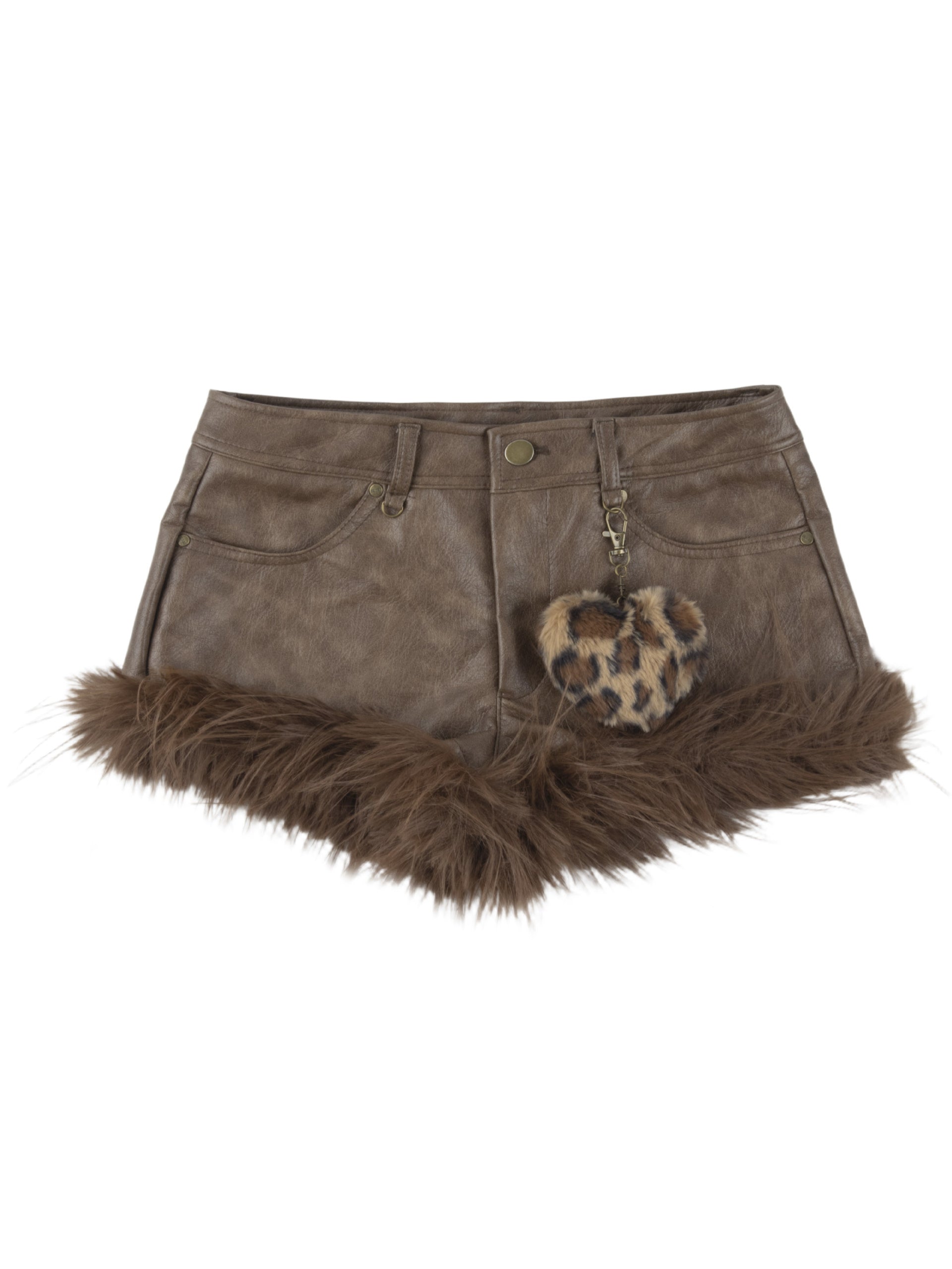 ’Wild Heart' Y2K Faux Fur Off-Shoulder Long Sleeve Top + Shorts Set (Copy) AlielNosirrah