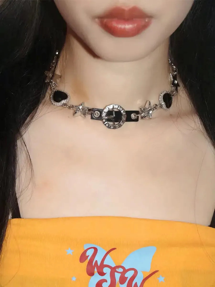 'Fetish' Grunge Star Metal Choker Necklace AlielNosirrah