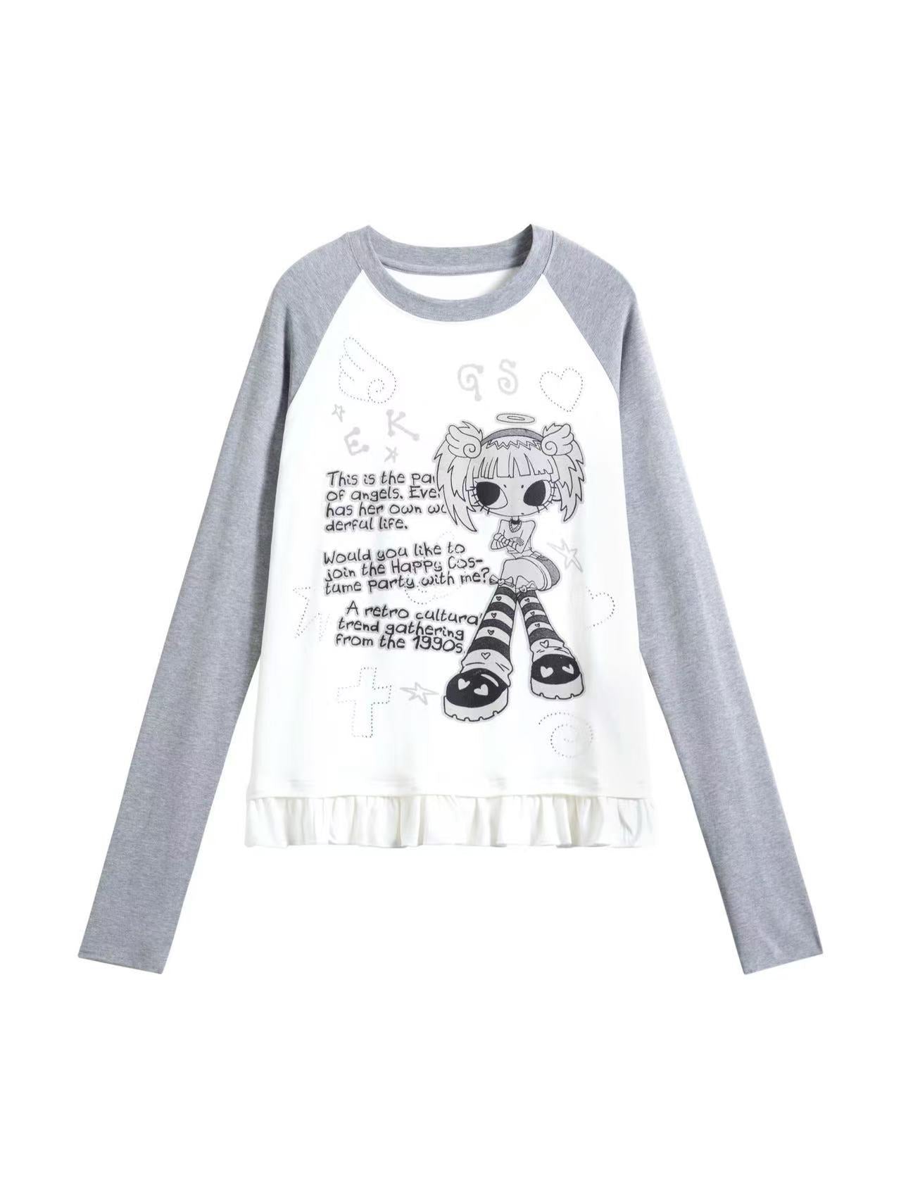 'Toon Girl' Y2k Anime Girl Print Long Sleeve T-Shirt (Copy) AlielNosirrah