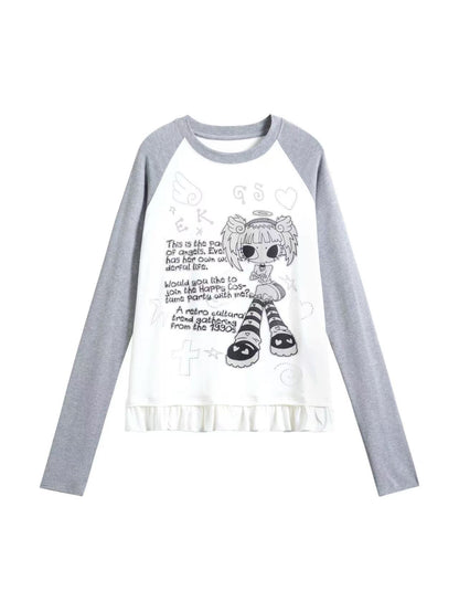 'Toon Girl' Y2k Anime Girl Print Long Sleeve T-Shirt (Copy) AlielNosirrah
