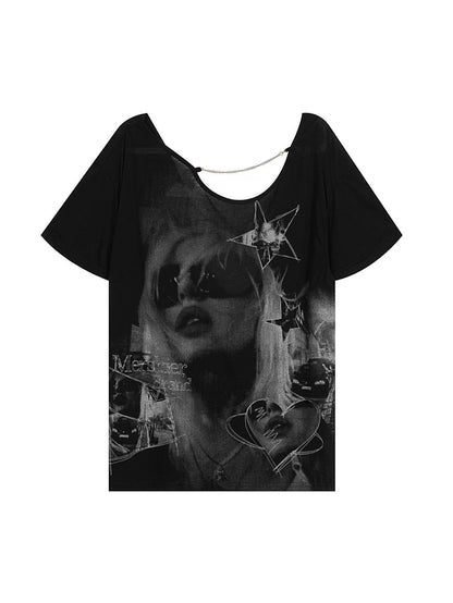 'Old Soul' Vintage Graphic Print Short Sleeve T-Shirt AlielNosirrah