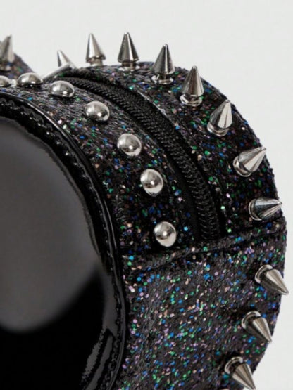 'Heart Rucksack' Heart Rivet Design Chain Backpack