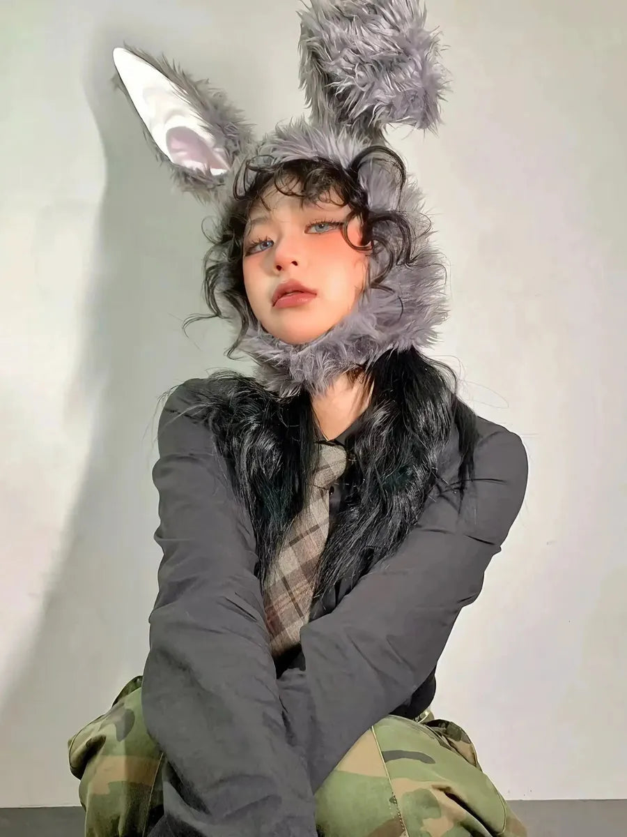 Alielnosirrah - 'Bunny girl' Y2k Fluffy Kawaii Rabbit Hat – AlielNosirrah